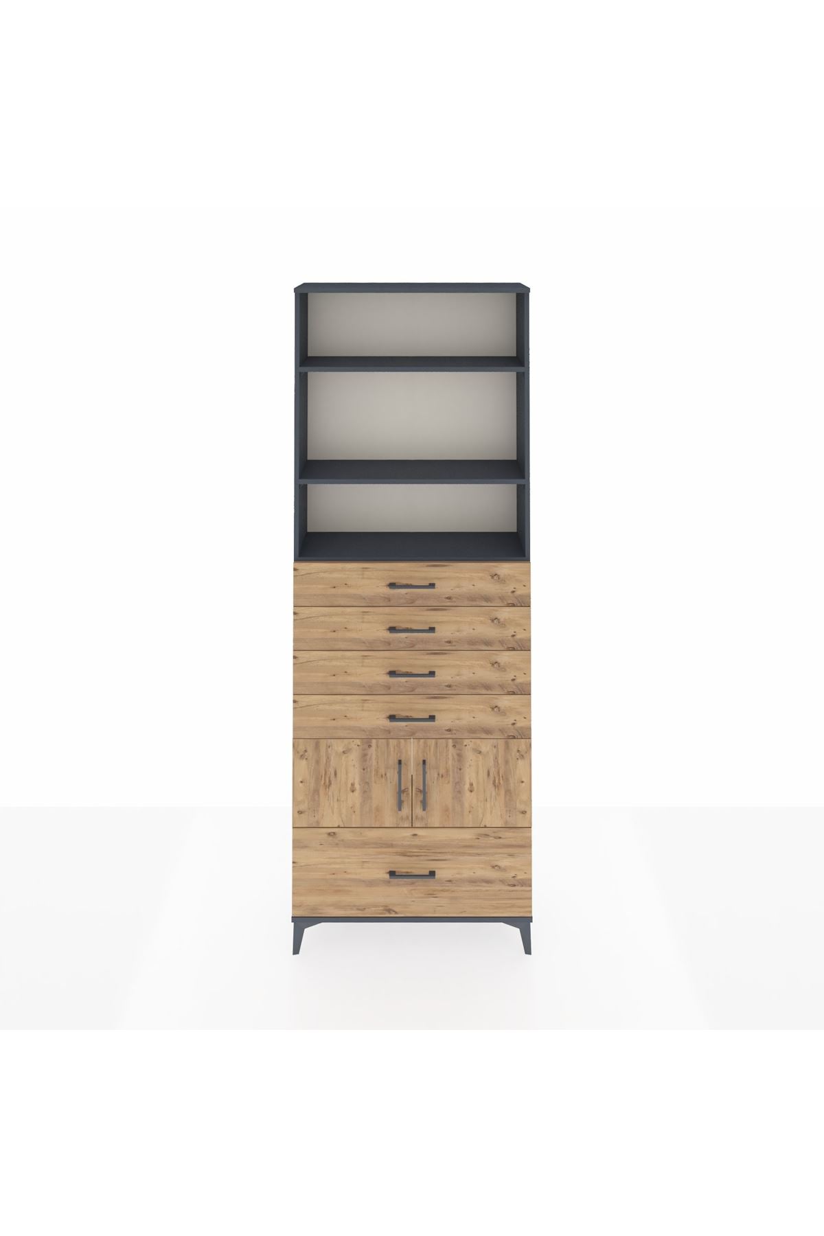 Arges Dolap 4 Raflı 5 Çekmeceli 2 Kapaklı 88x30x243 - S33M028V6A