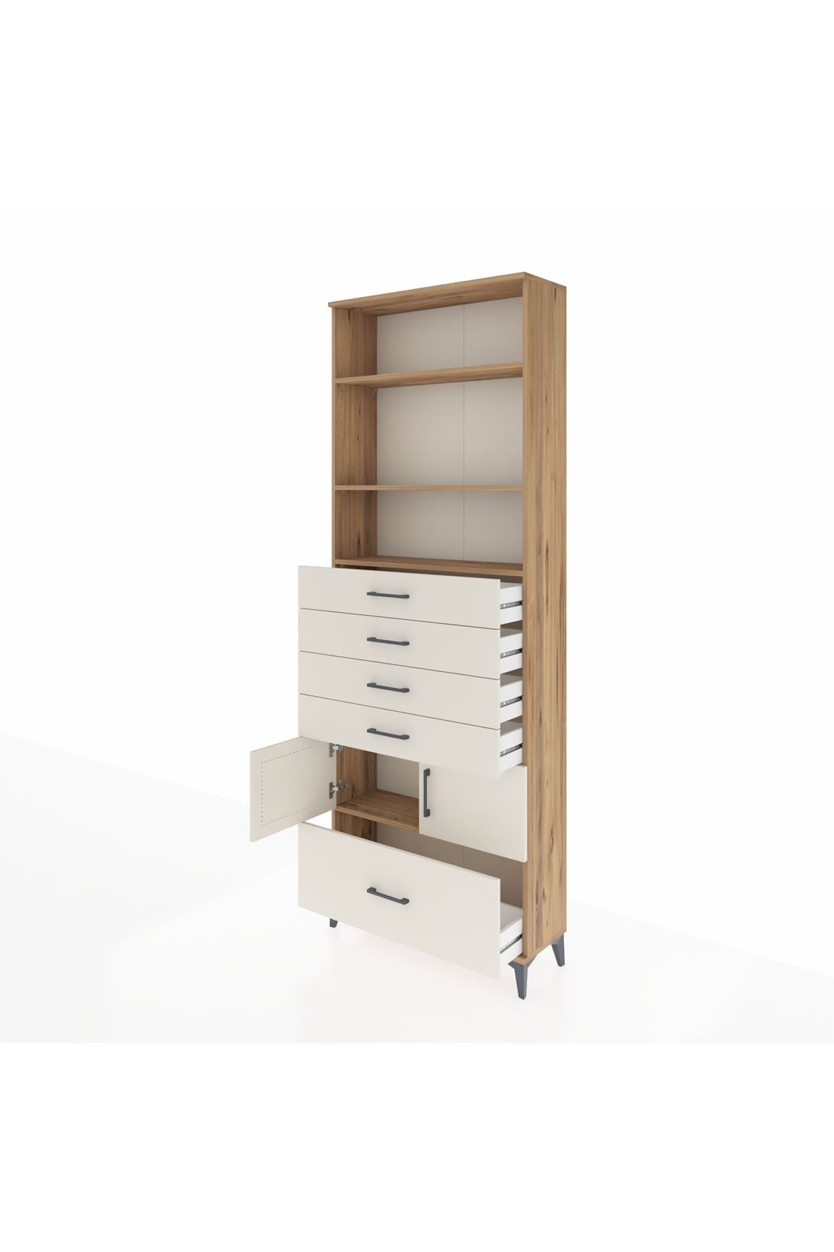 Arges Dolap 4 Raflı 5 Çekmeceli 2 Kapaklı 88x30x243 - S33M028V7A
