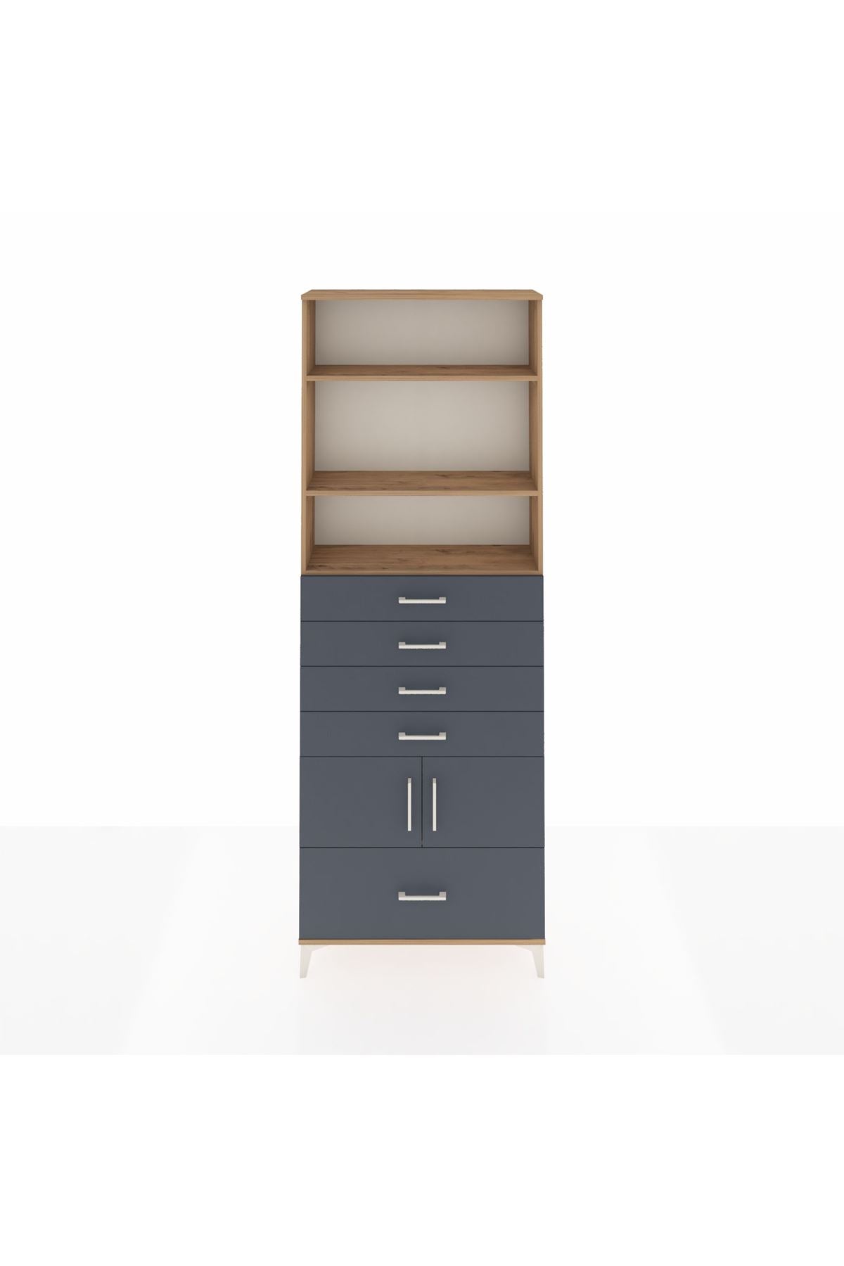 Arges Dolap 4 Raflı 5 Çekmeceli 2 Kapaklı 88x30x243 - S33M028V8A