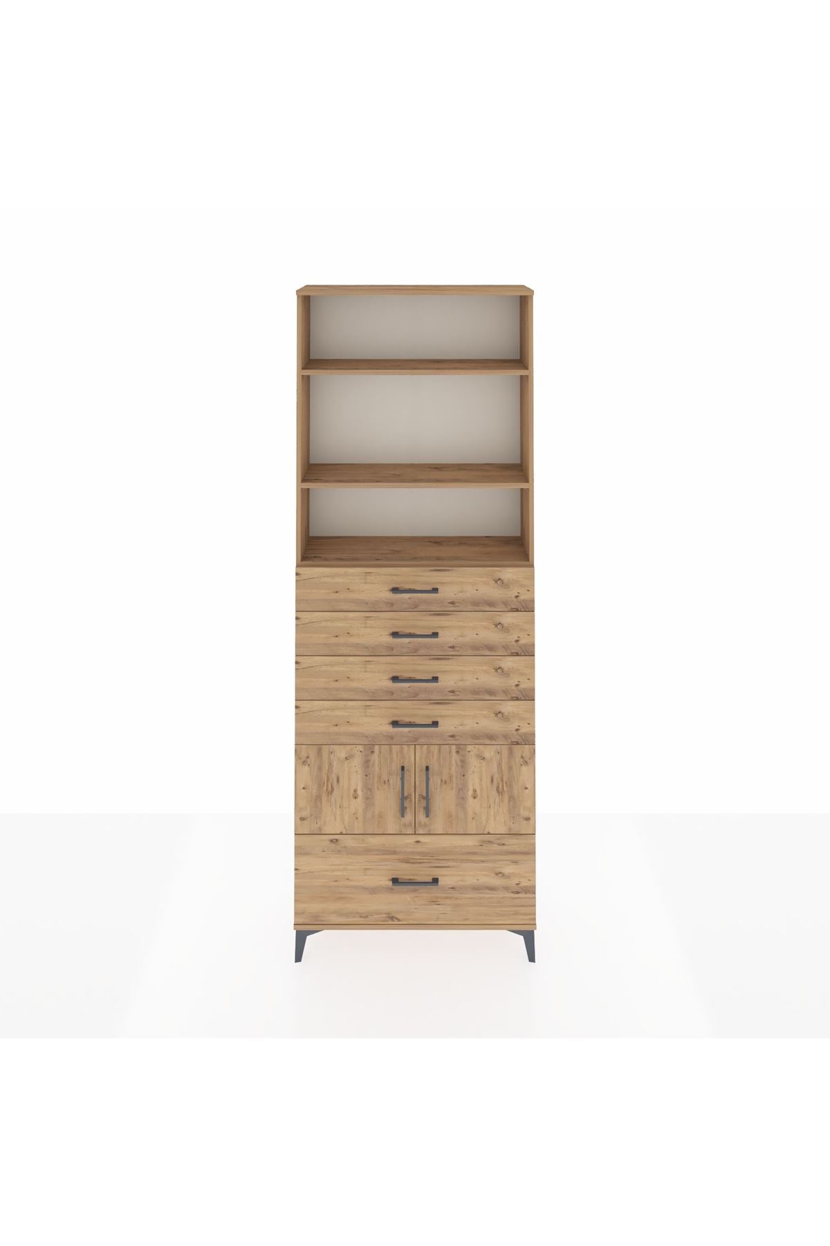 Arges Dolap 4 Raflı 5 Çekmeceli 2 Kapaklı 88x30x243 - S33M028V9A