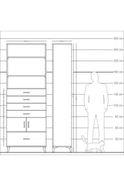 Arges Dolap 4 Raflı 5 Çekmeceli 2 Kapaklı 88x30x243 - S33M028V9A