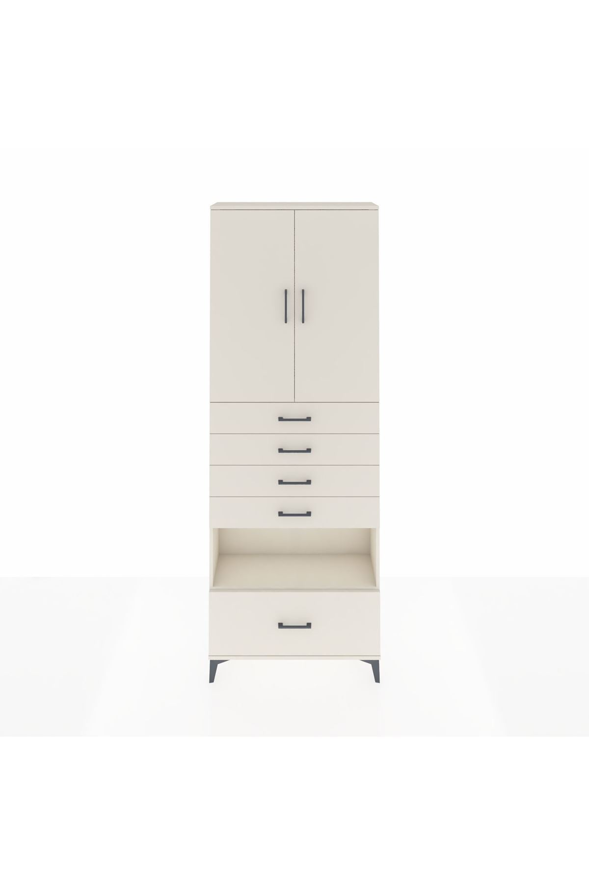 Arges Dolap 4 Raflı 5 Çekmeceli 2 Kapaklı 88x30x243 - S33M029V1A