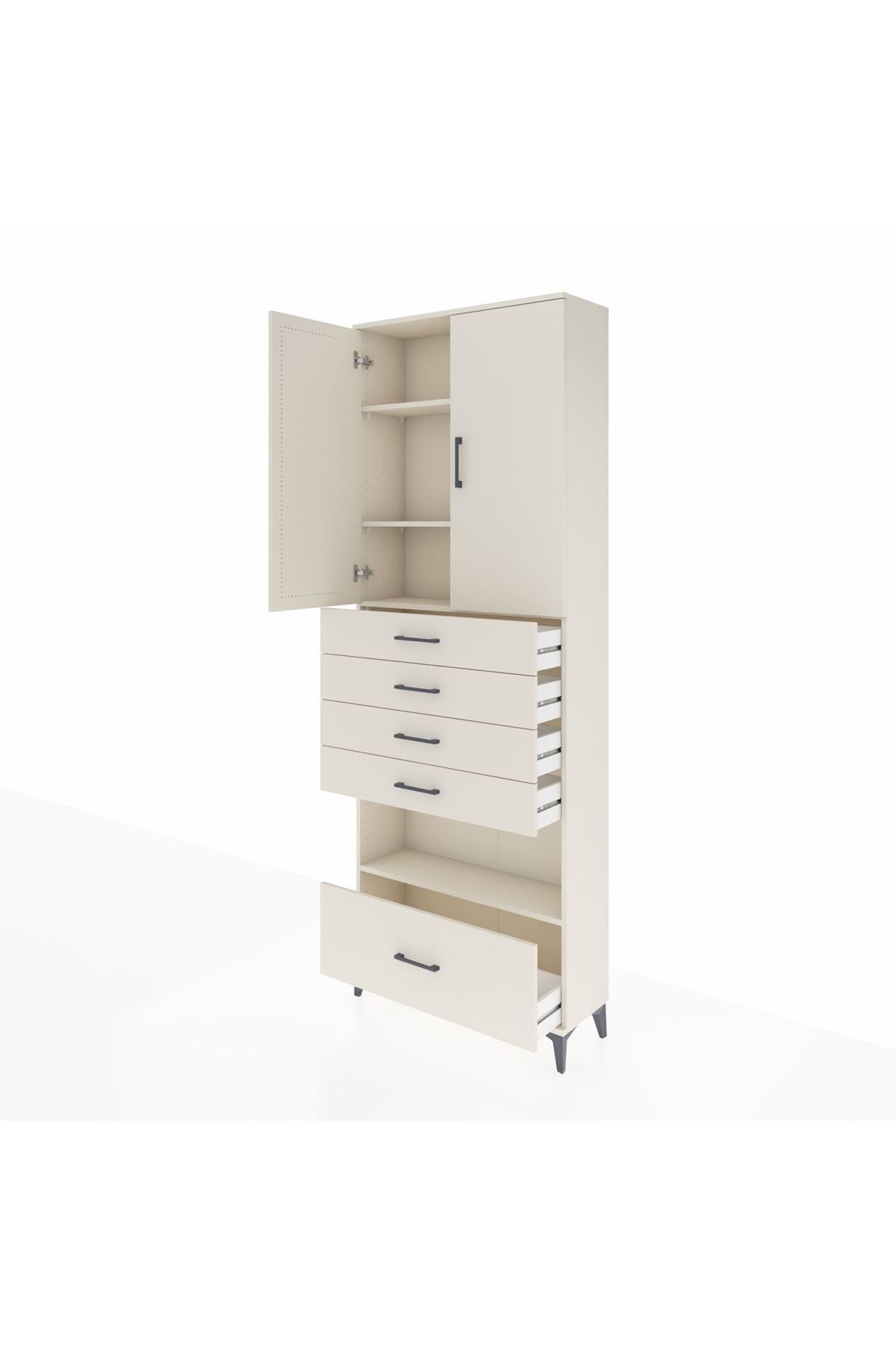 Arges Dolap 4 Raflı 5 Çekmeceli 2 Kapaklı 88x30x243 - S33M029V1A