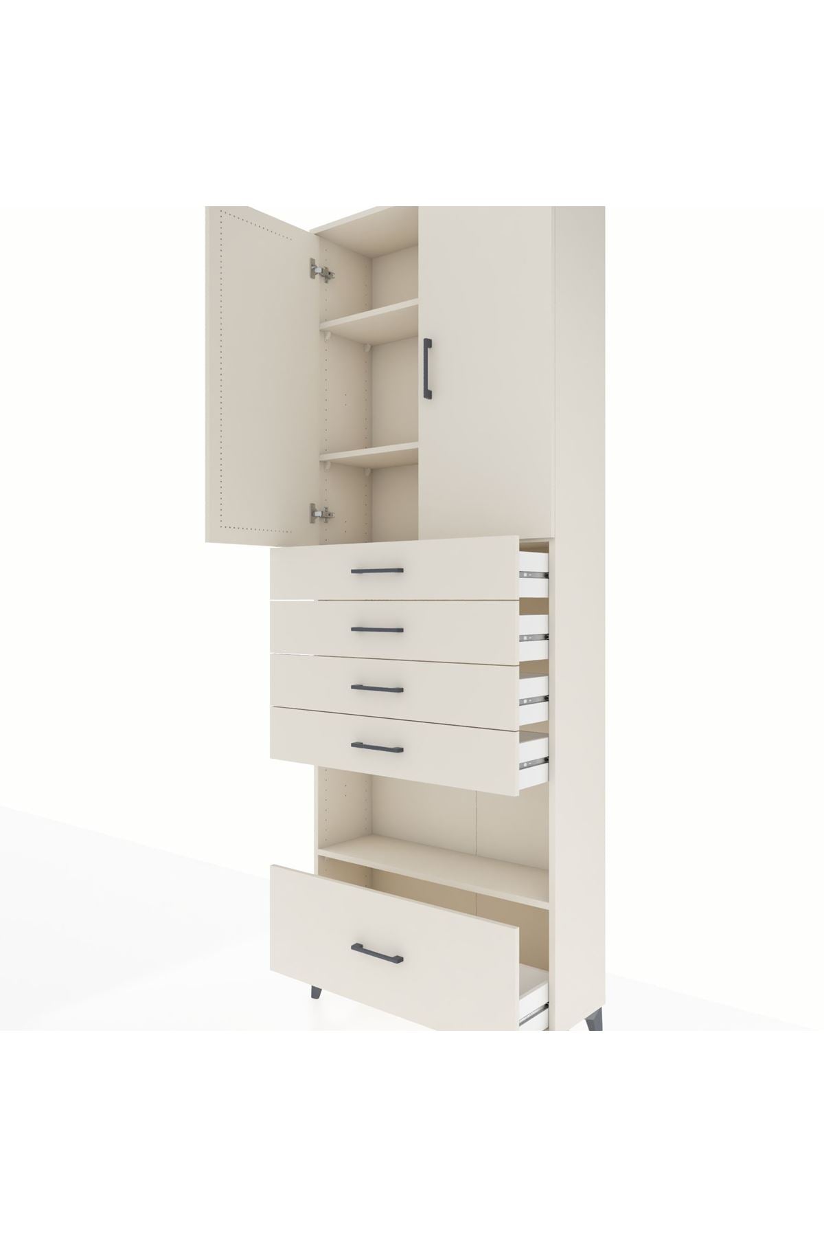 Arges Dolap 4 Raflı 5 Çekmeceli 2 Kapaklı 88x30x243 - S33M029V1A