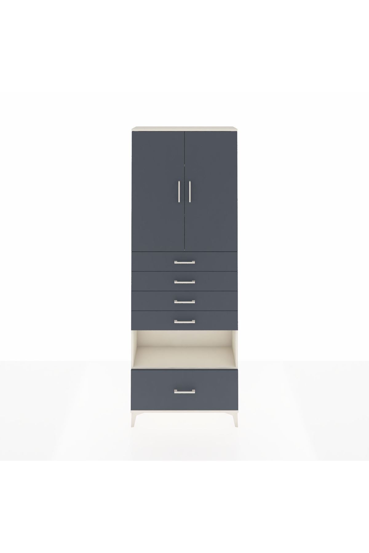 Arges Dolap 4 Raflı 5 Çekmeceli 2 Kapaklı 88x30x243 - S33M029V2A