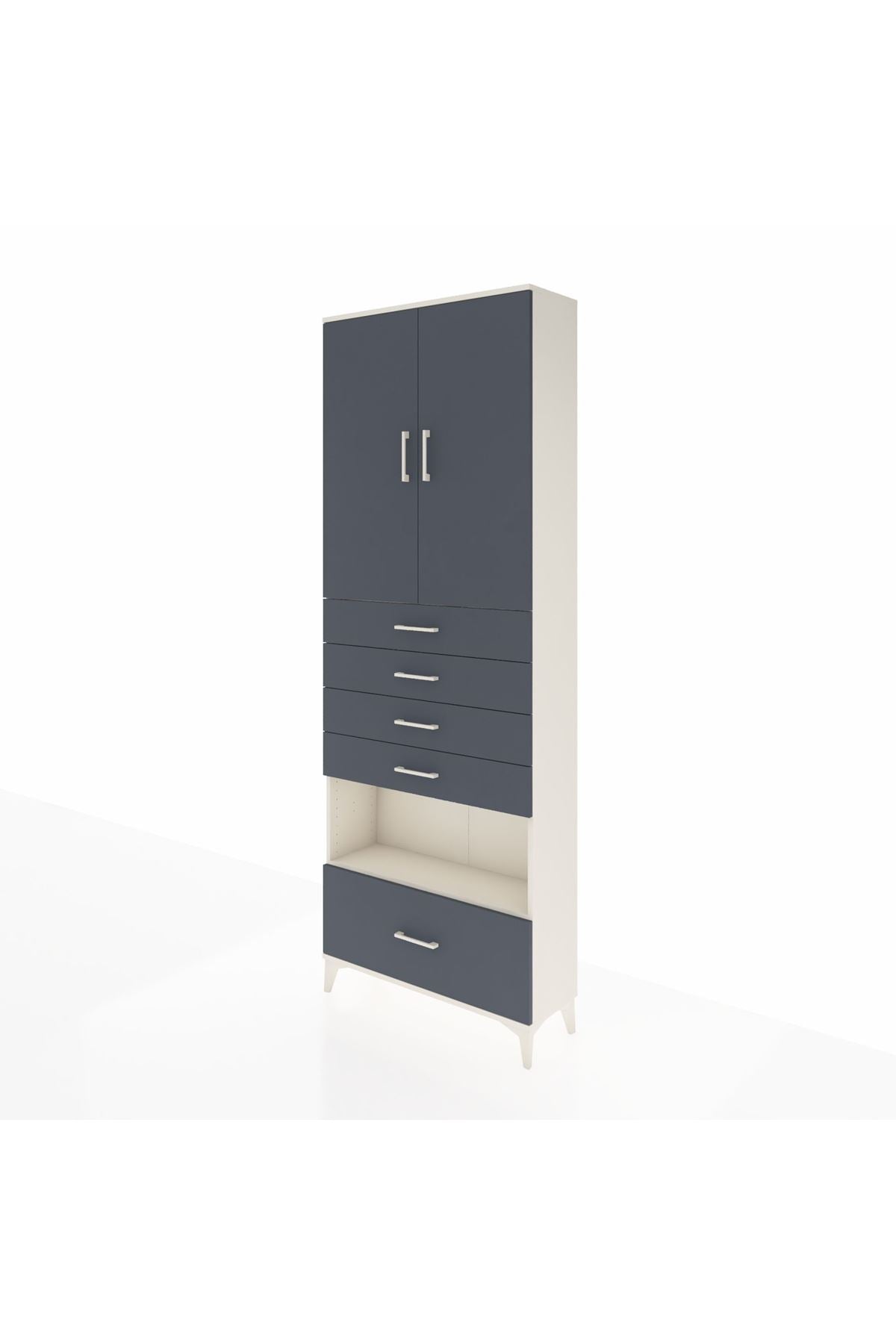 Arges Dolap 4 Raflı 5 Çekmeceli 2 Kapaklı 88x30x243 - S33M029V2A