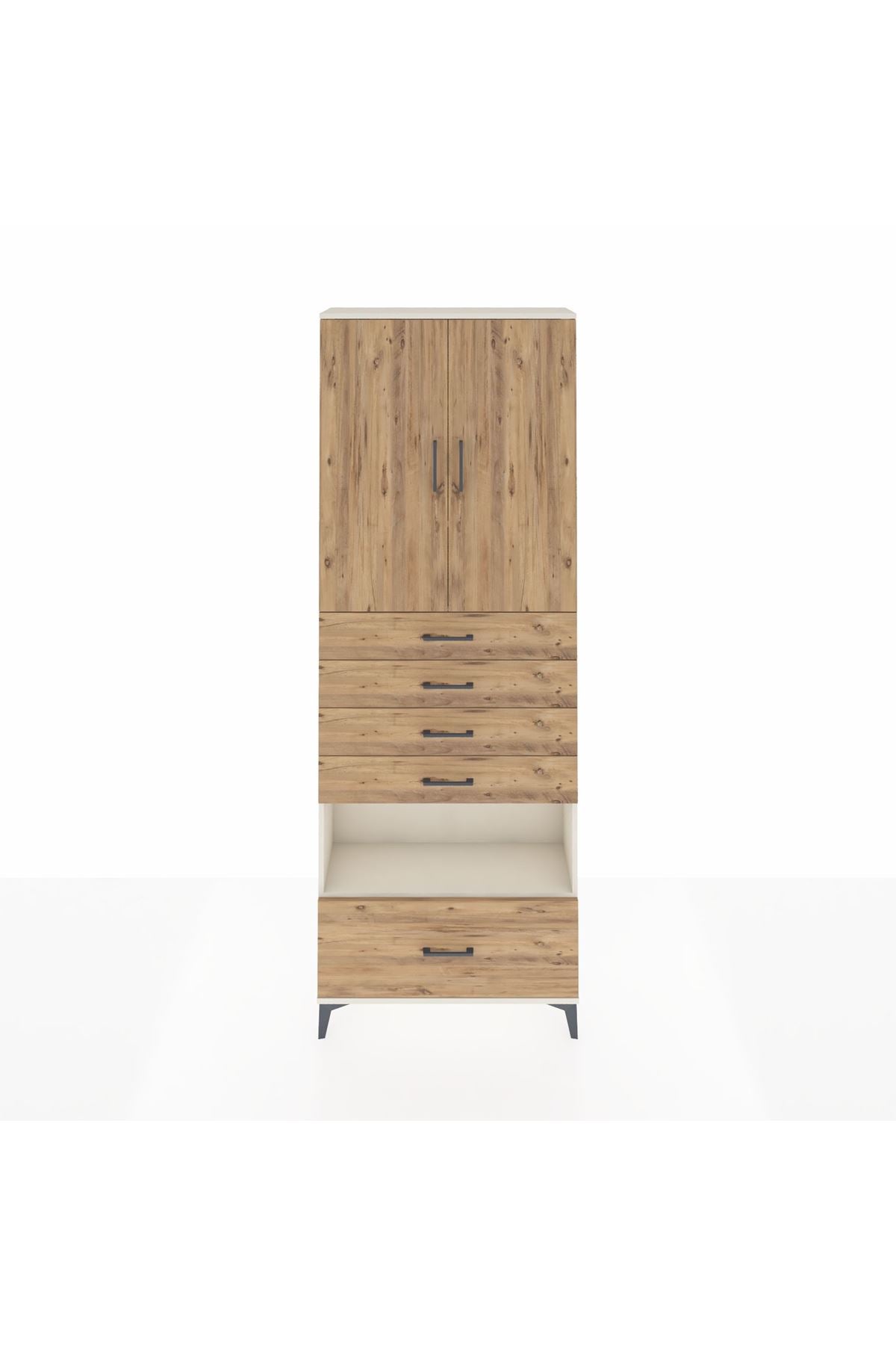 Arges Dolap 4 Raflı 5 Çekmeceli 2 Kapaklı 88x30x243 - S33M029V3A