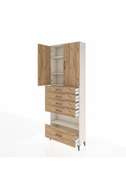 Arges Dolap 4 Raflı 5 Çekmeceli 2 Kapaklı 88x30x243 - S33M029V3A