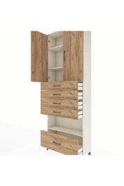 Arges Dolap 4 Raflı 5 Çekmeceli 2 Kapaklı 88x30x243 - S33M029V3A