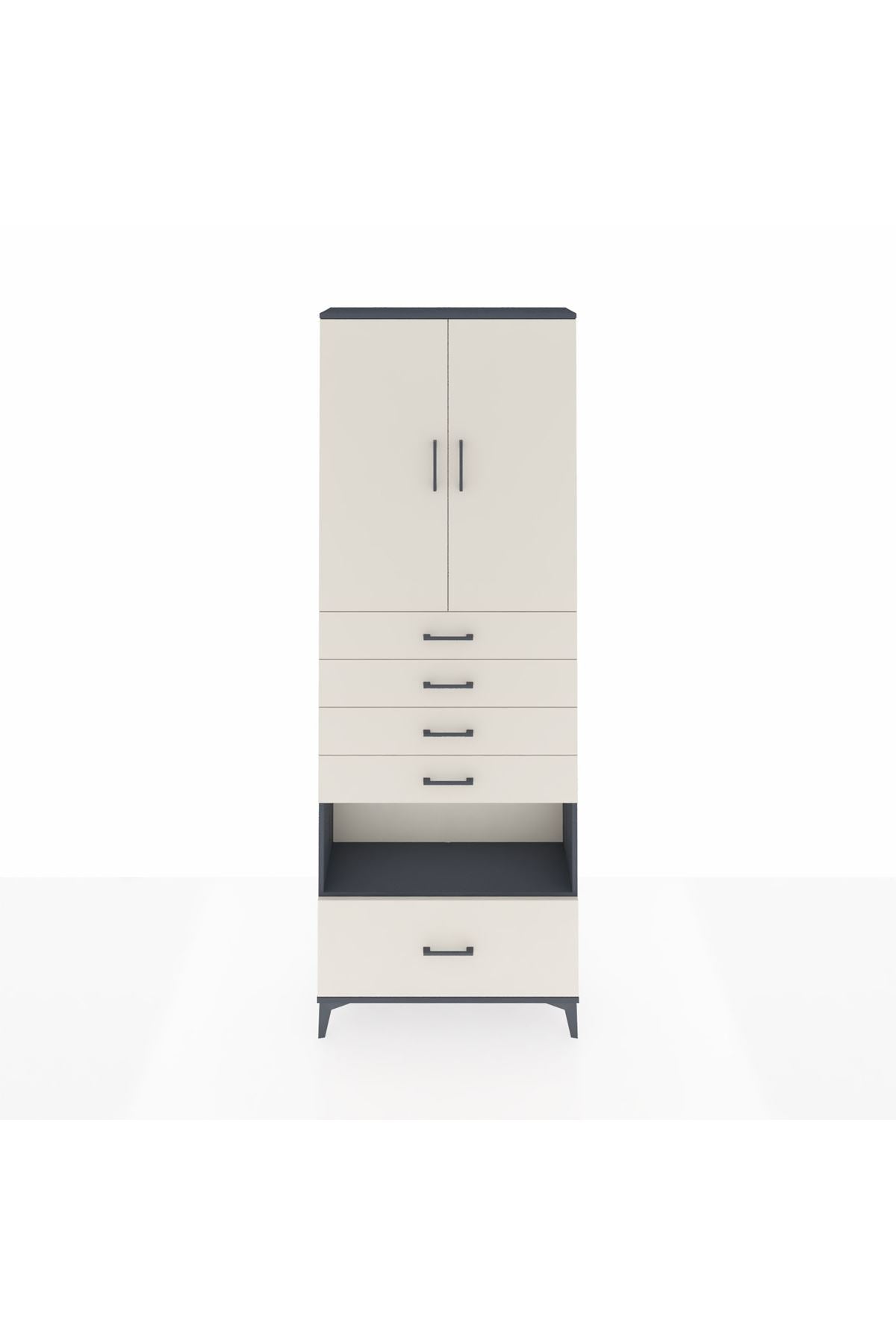 Arges Dolap 4 Raflı 5 Çekmeceli 2 Kapaklı 88x30x243 - S33M029V4A