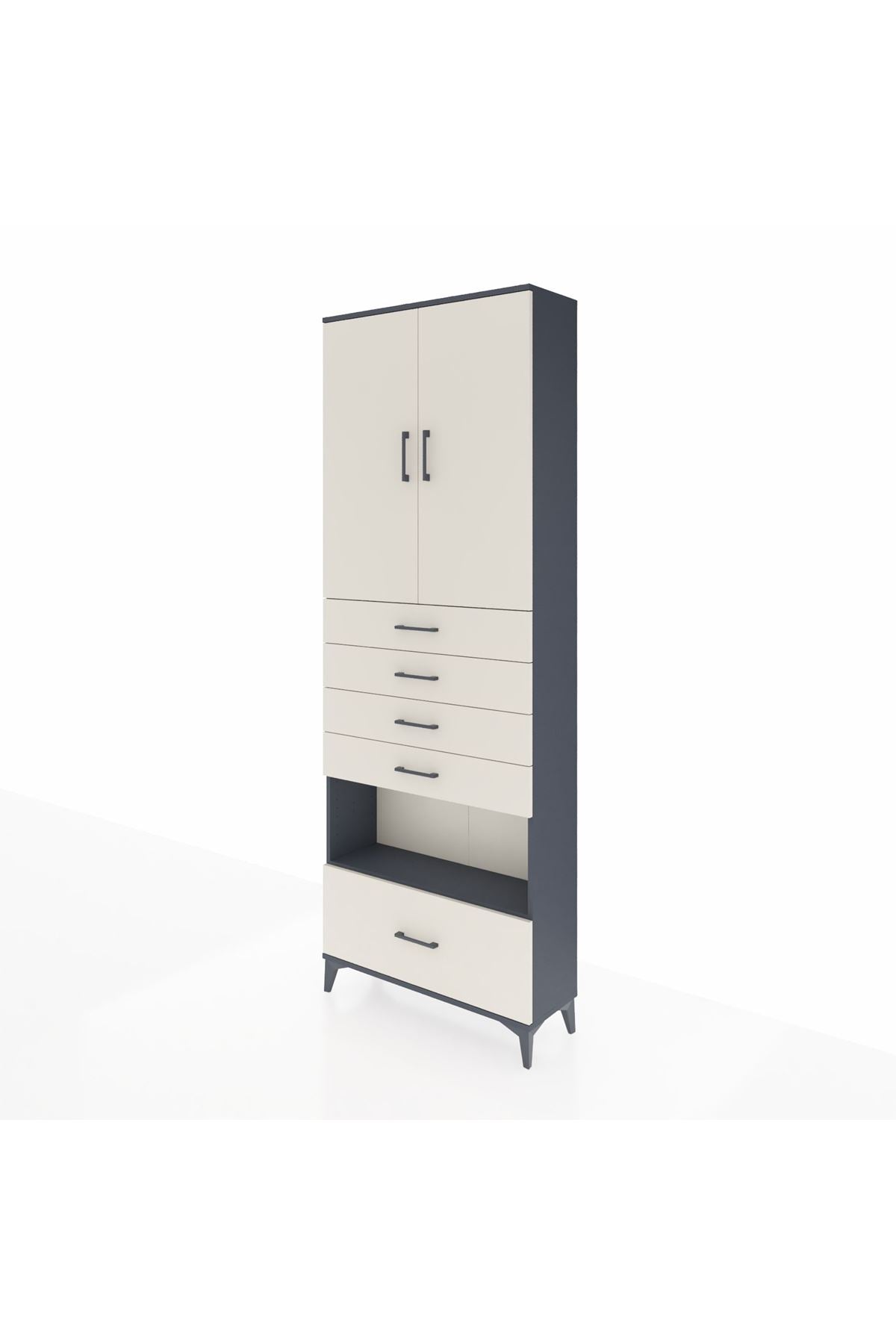 Arges Dolap 4 Raflı 5 Çekmeceli 2 Kapaklı 88x30x243 - S33M029V4A