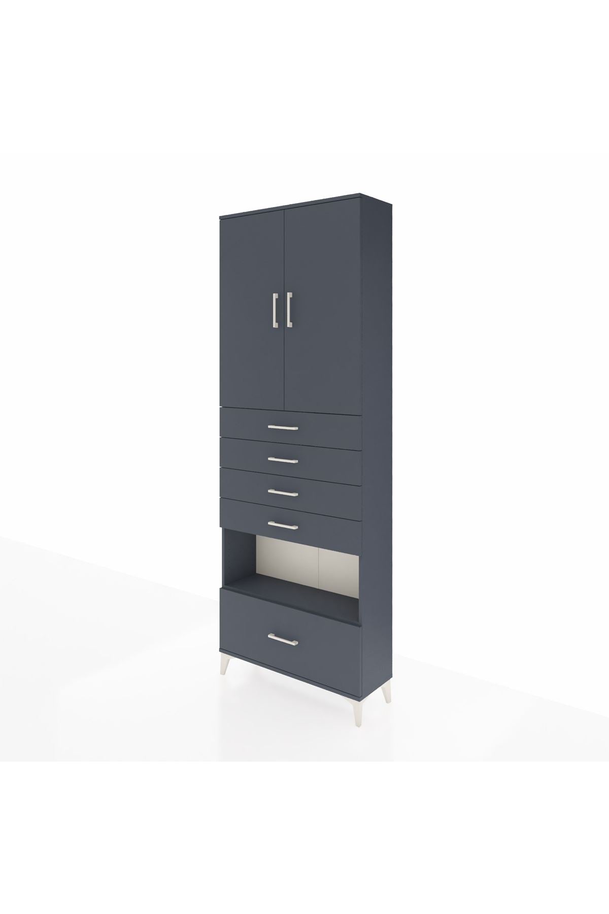 Arges Dolap 4 Raflı 5 Çekmeceli 2 Kapaklı 88x30x243 - S33M029V5A