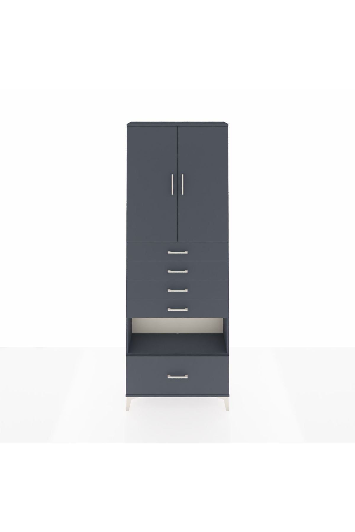 Arges Dolap 4 Raflı 5 Çekmeceli 2 Kapaklı 88x30x243 - S33M029V5A