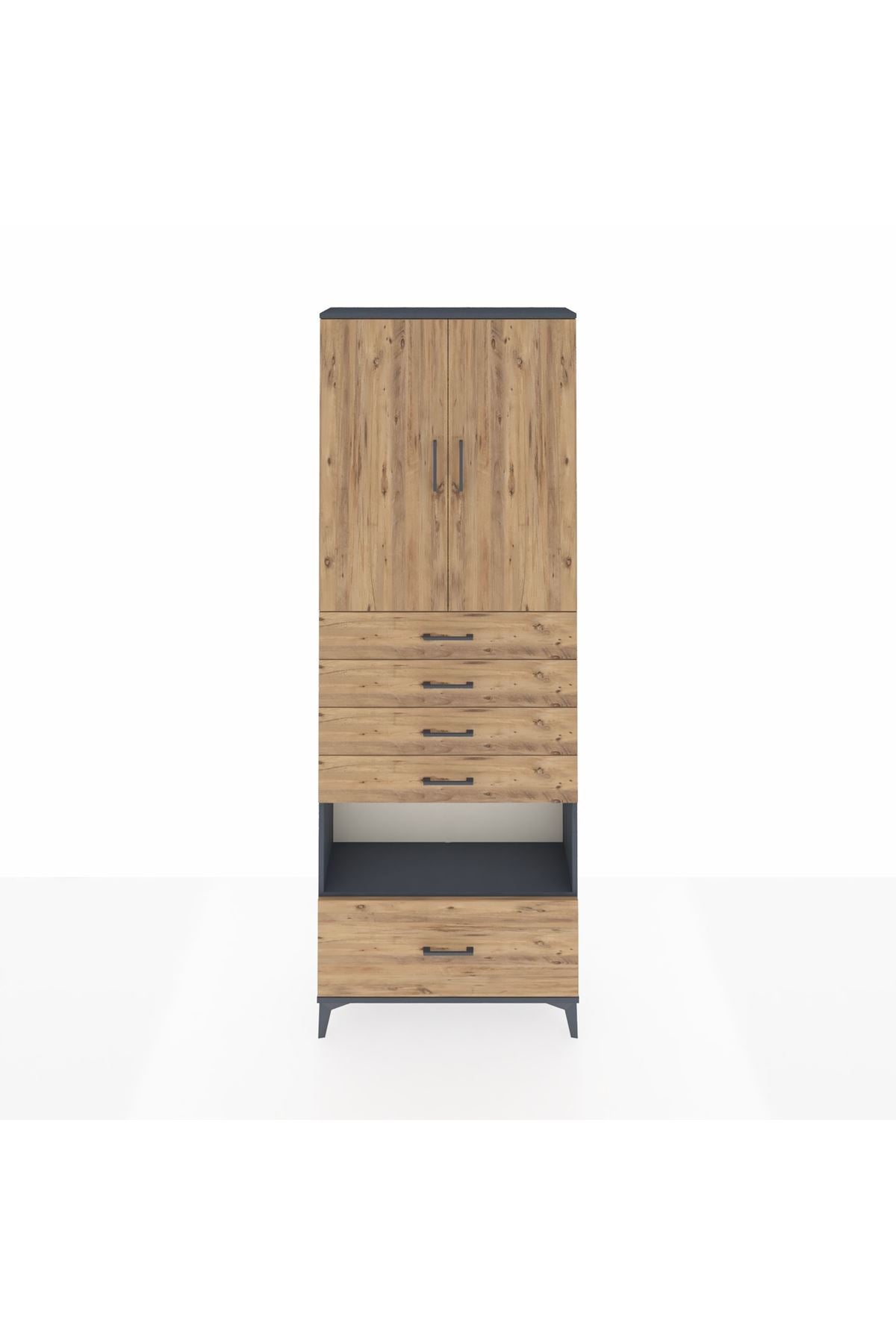 Arges Dolap 4 Raflı 5 Çekmeceli 2 Kapaklı 88x30x243 - S33M029V6A