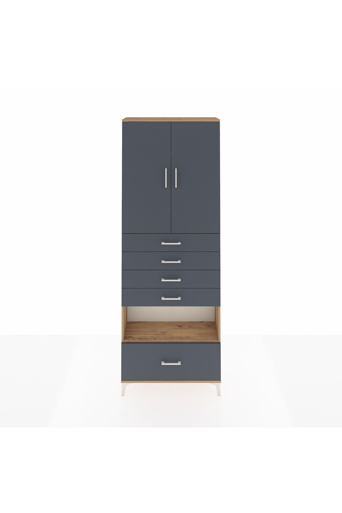 Arges Dolap 4 Raflı 5 Çekmeceli 2 Kapaklı 88x30x243 - S33M029V8A