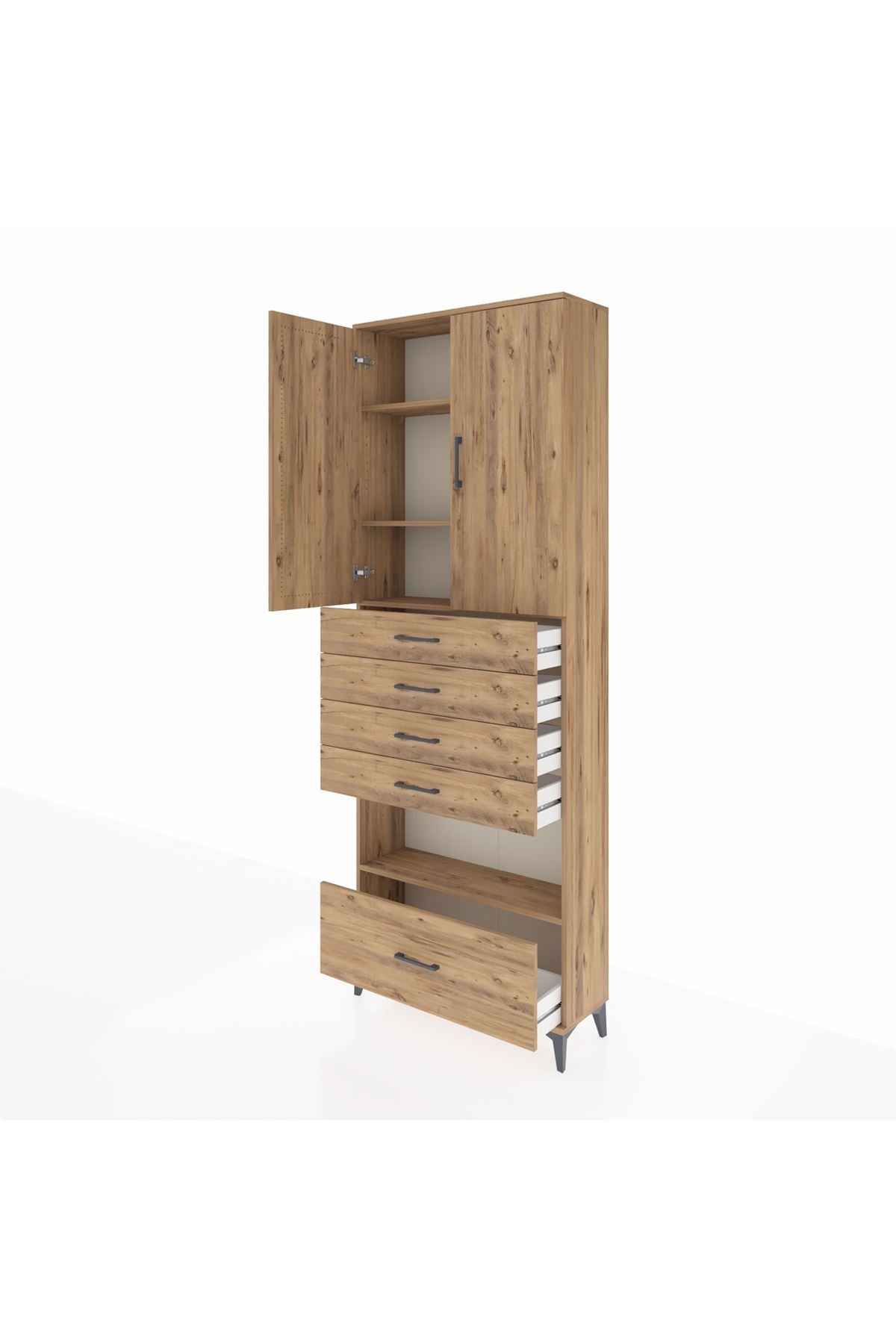 Arges Dolap 4 Raflı 5 Çekmeceli 2 Kapaklı 88x30x243 - S33M029V9A