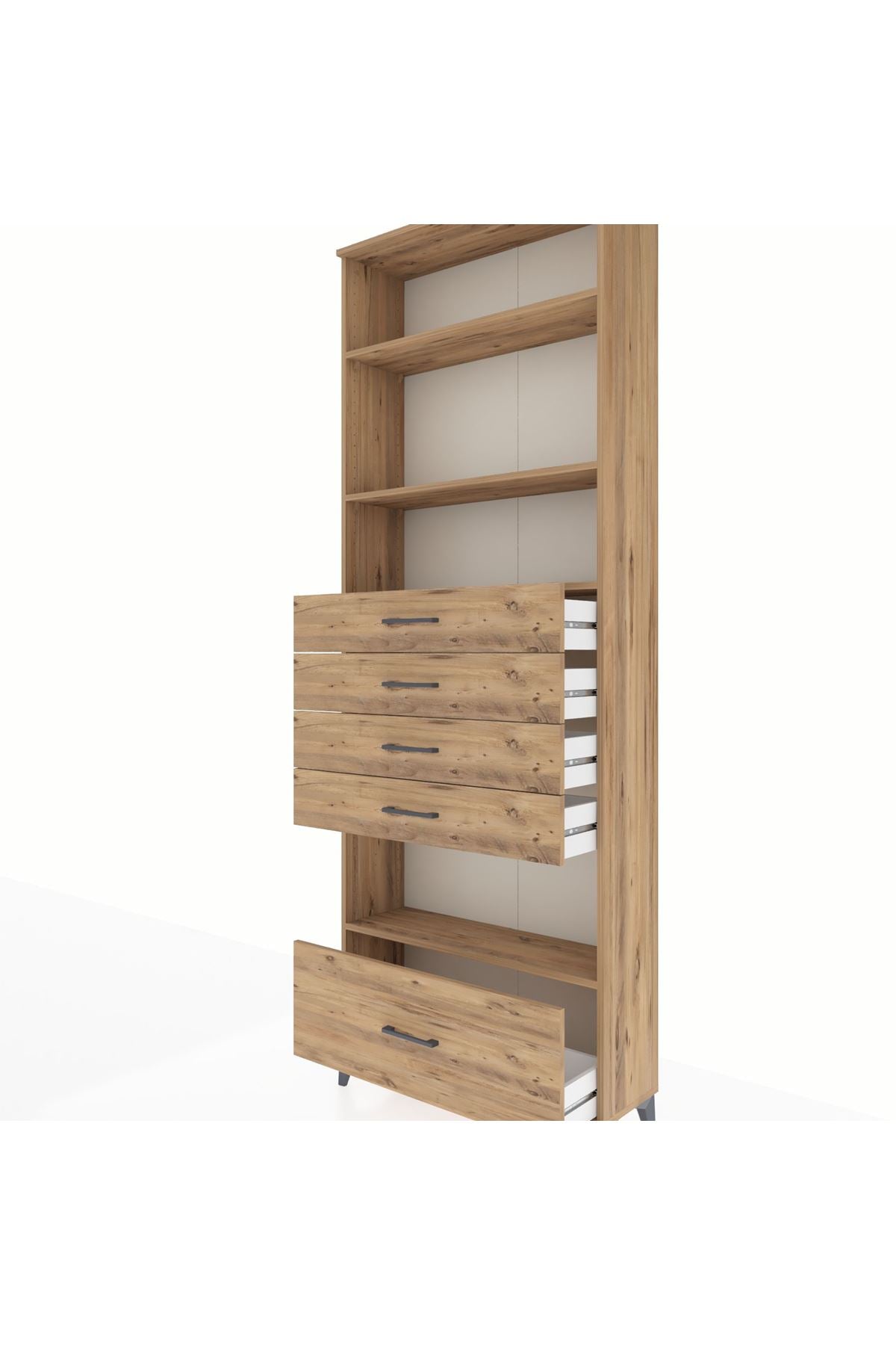 Arges Dolap 4 Raflı 5 Çekmeceli 88x30x243 - S33M030V9A