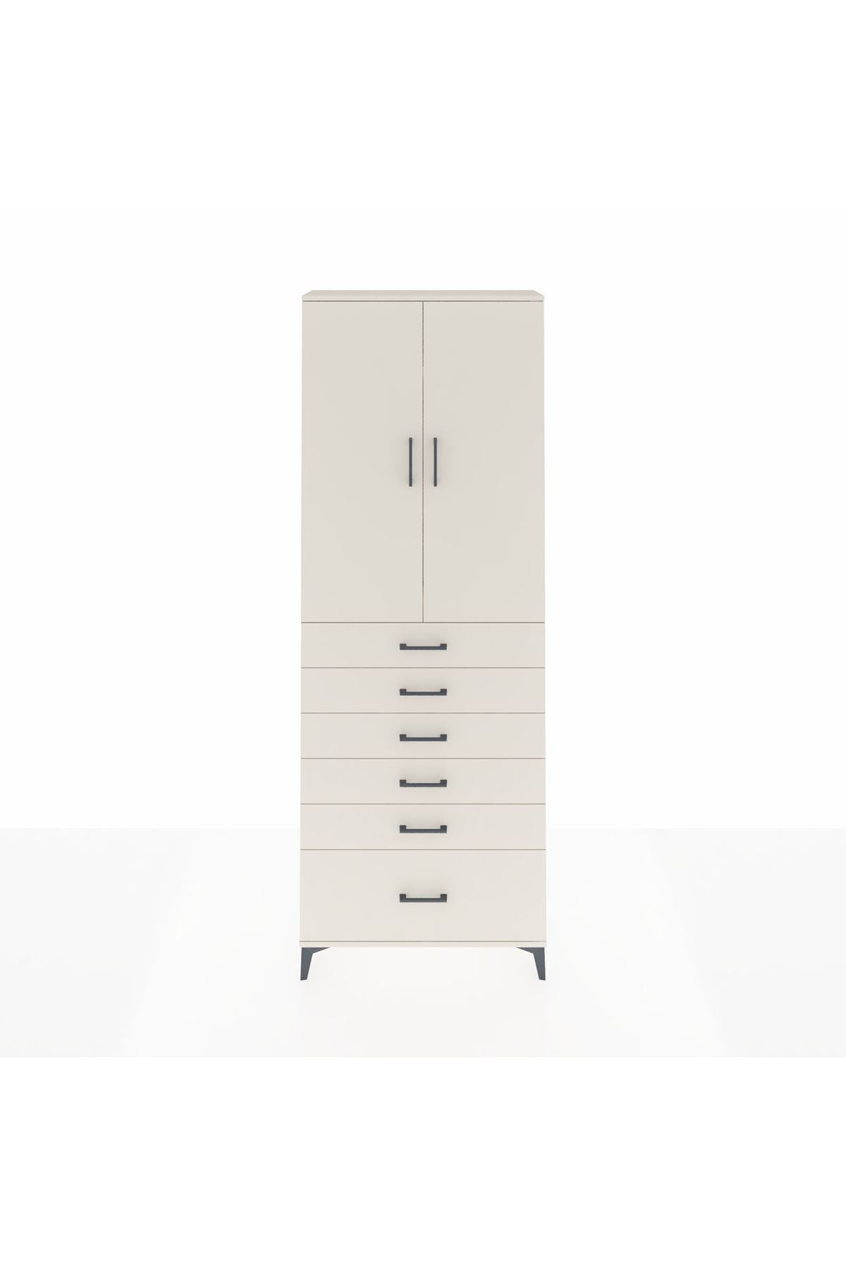 Arges Dolap 3 Raflı 6 Çekmeceli 2 Kapaklı 88x30x243 - S33M031V1A