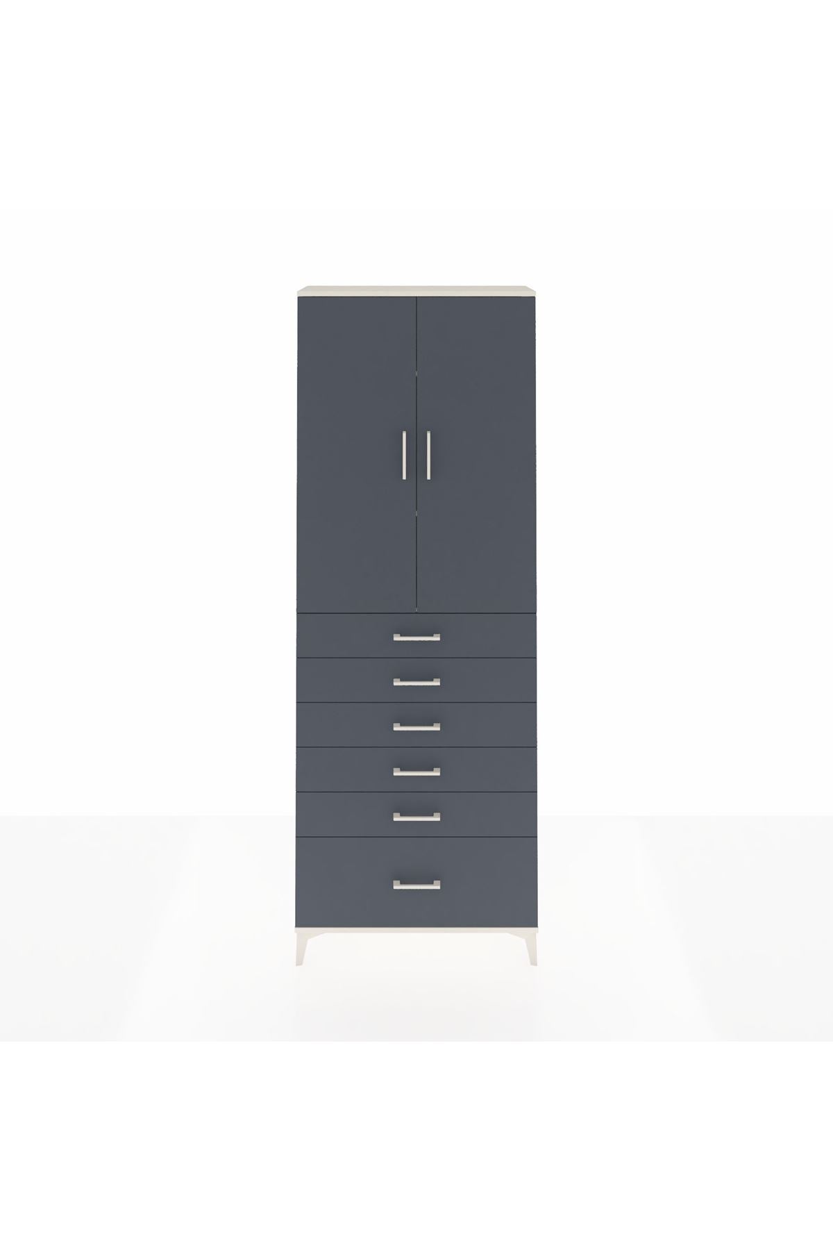 Arges Dolap 3 Raflı 6 Çekmeceli 2 Kapaklı 88x30x243 - S33M031V2A