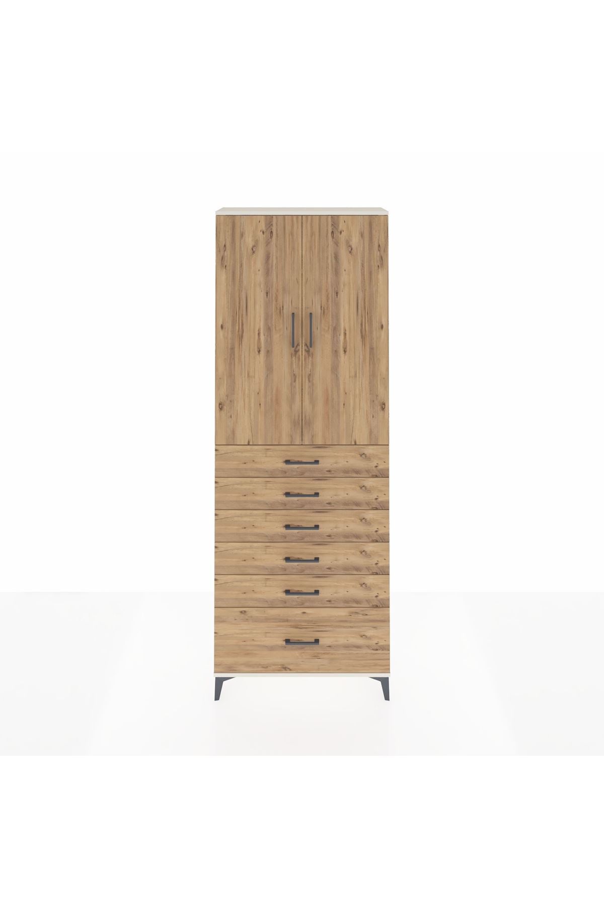 Arges Dolap 3 Raflı 6 Çekmeceli 2 Kapaklı 88x30x243 - S33M031V3A