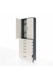 Arges Dolap 3 Raflı 6 Çekmeceli 2 Kapaklı 88x30x243 - S33M031V4A