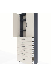Arges Dolap 3 Raflı 6 Çekmeceli 2 Kapaklı 88x30x243 - S33M031V4A