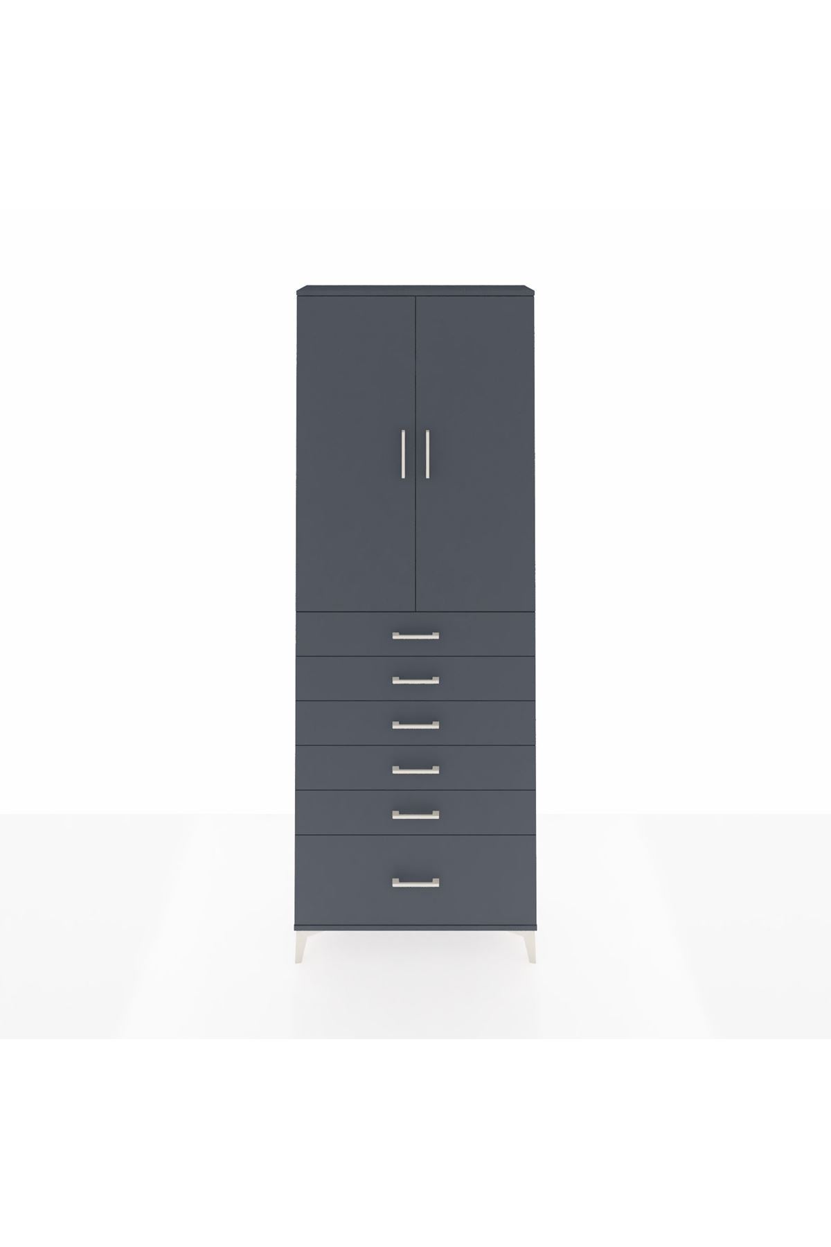 Arges Dolap 3 Raflı 6 Çekmeceli 2 Kapaklı 88x30x243 - S33M031V5A