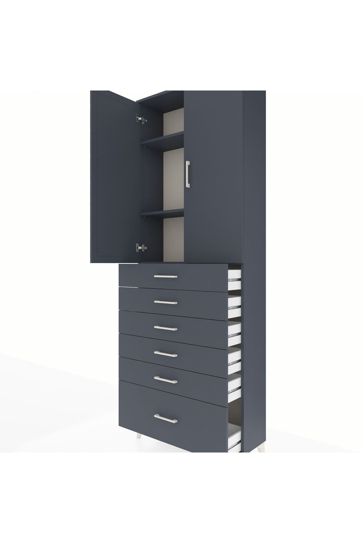 Arges Dolap 3 Raflı 6 Çekmeceli 2 Kapaklı 88x30x243 - S33M031V5A