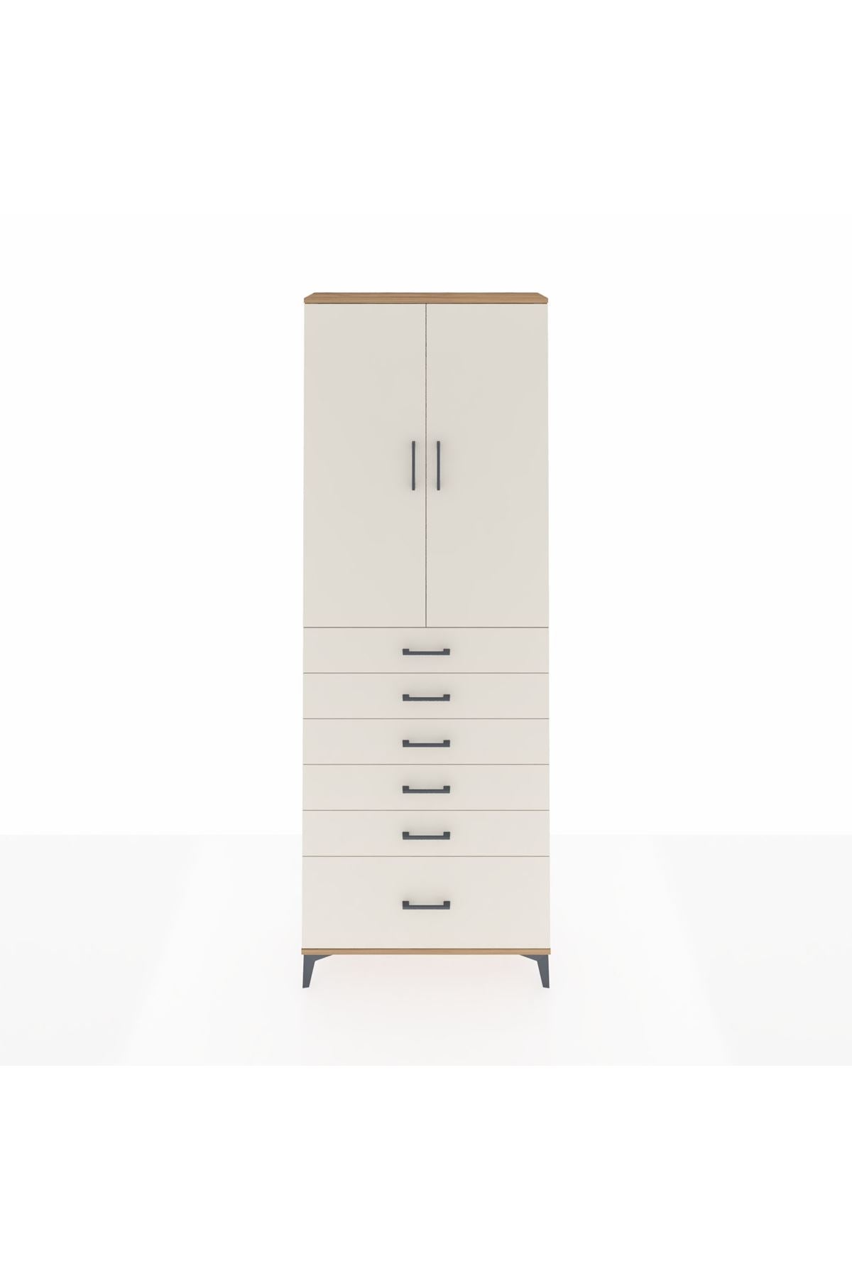 Arges Dolap 3 Raflı 6 Çekmeceli 2 Kapaklı 88x30x243 - S33M031V7A