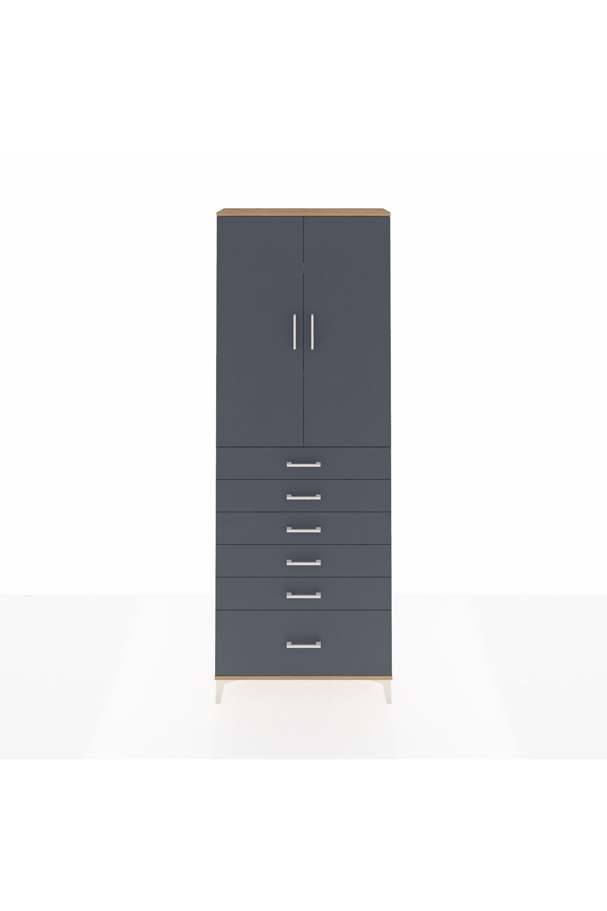 Arges Dolap 3 Raflı 6 Çekmeceli 2 Kapaklı 88x30x243 - S33M031V8A