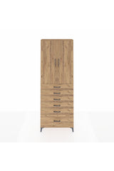 Arges Dolap 3 Raflı 6 Çekmeceli 2 Kapaklı 88x30x243
