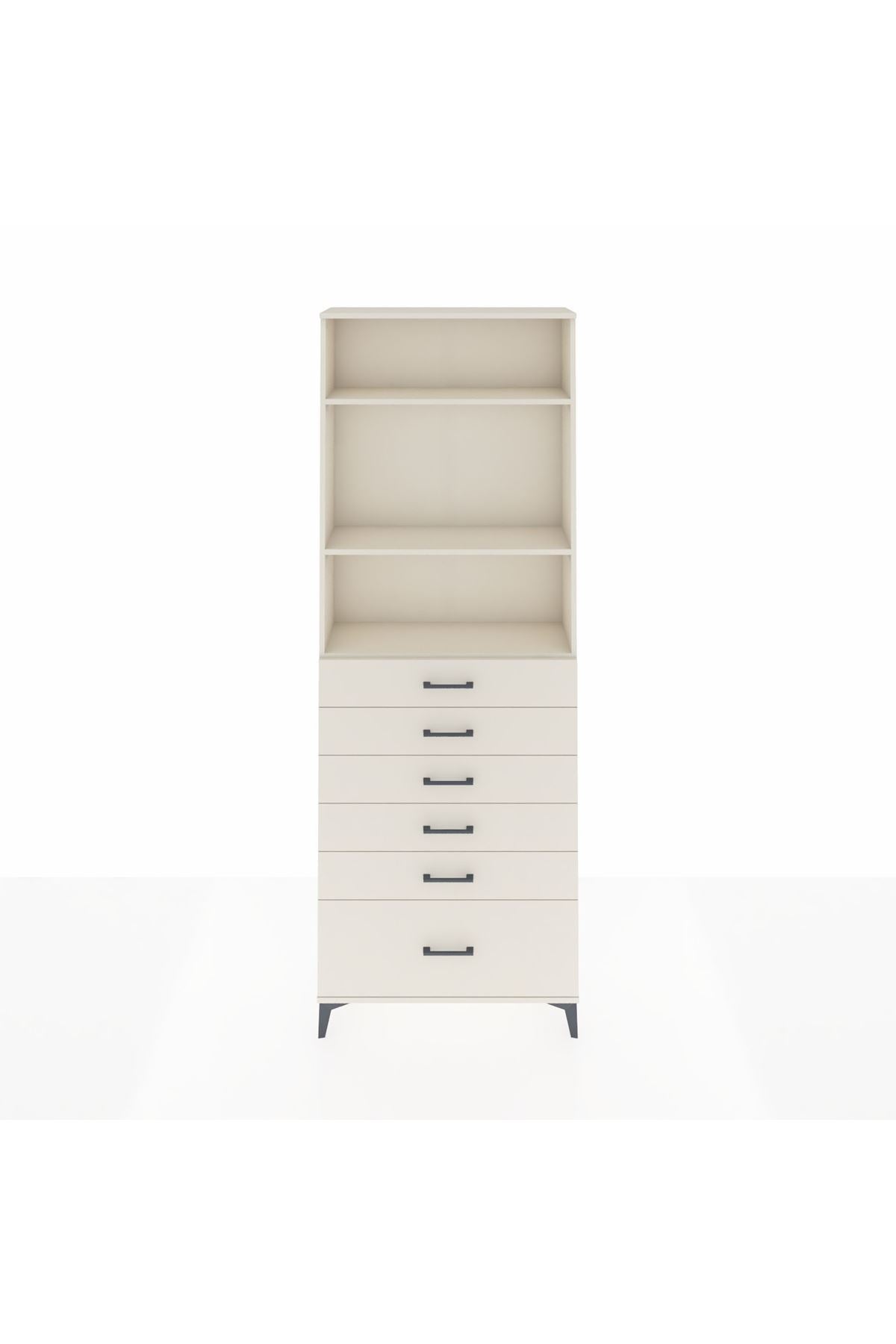 Arges Dolap 3 Raflı 6 Çekmeceli 88x30x243 - S33M032V1A