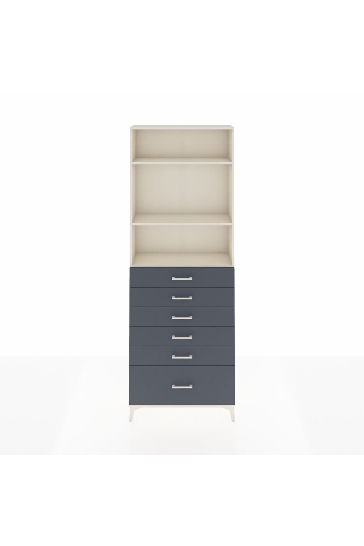 Arges Dolap 3 Raflı 6 Çekmeceli 88x30x243 - S33M032V2A