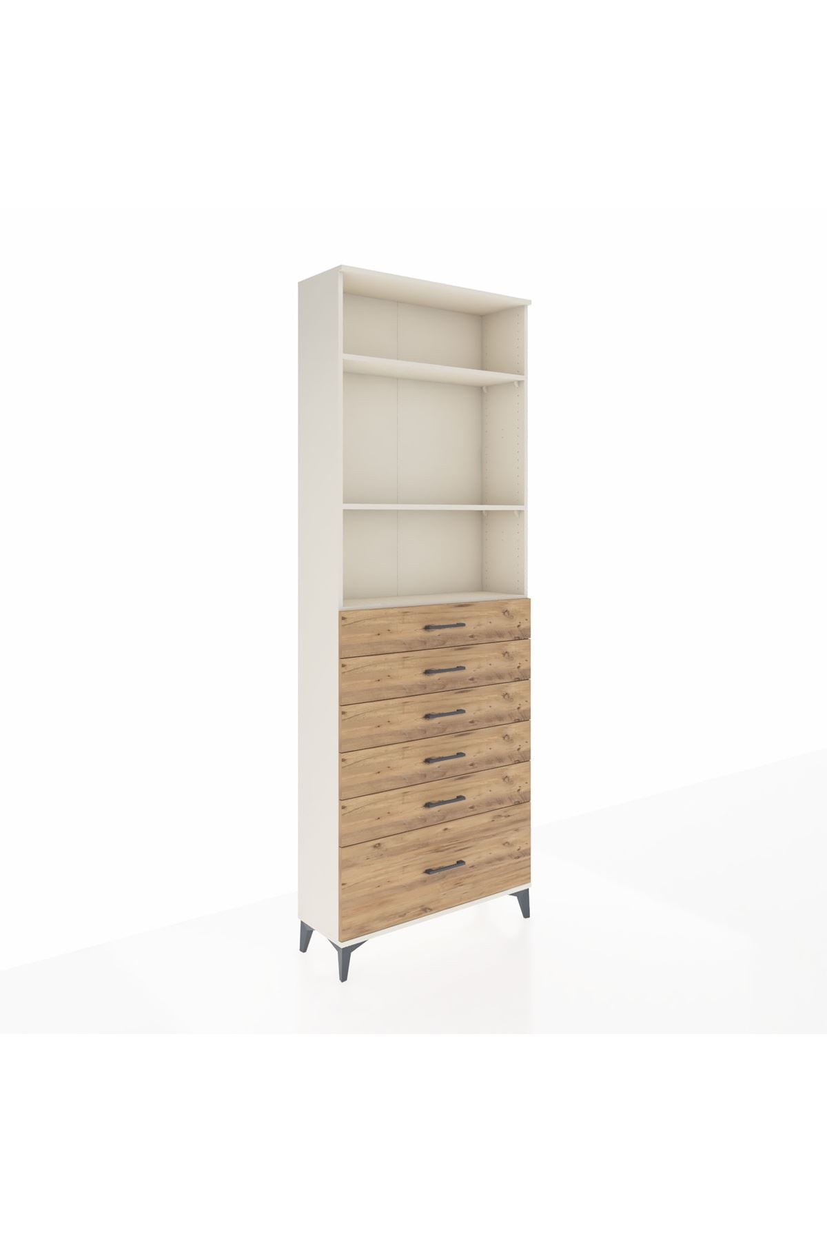 Arges Dolap 3 Raflı 6 Çekmeceli 88x30x243 - S33M032V3A