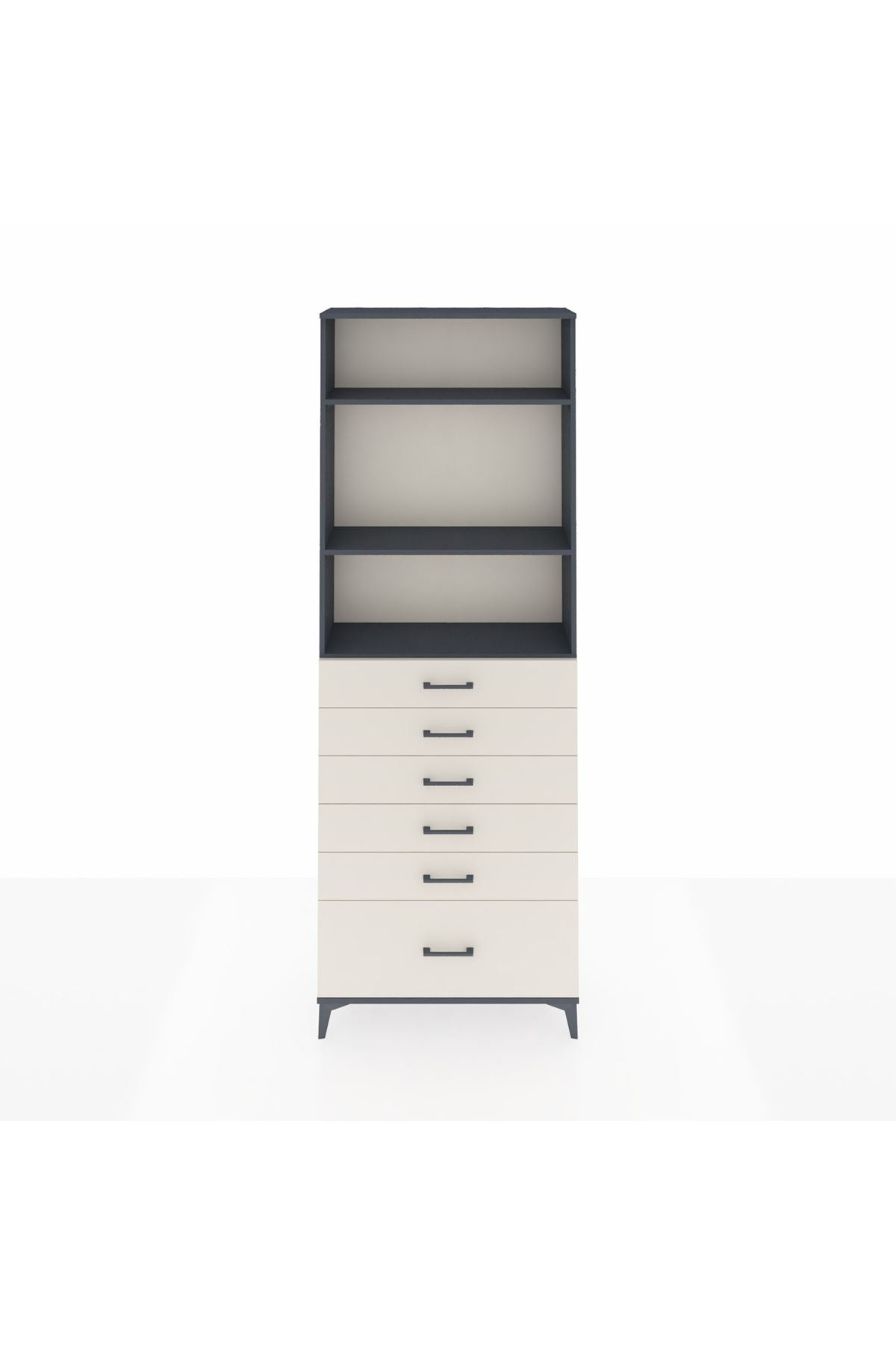 Arges Dolap 3 Raflı 6 Çekmeceli 88x30x243 - S33M032V4A