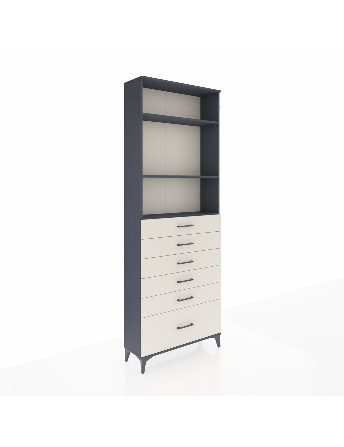 Arges Dolap 3 Raflı 6 Çekmeceli 88x30x243 - S33M032V4A