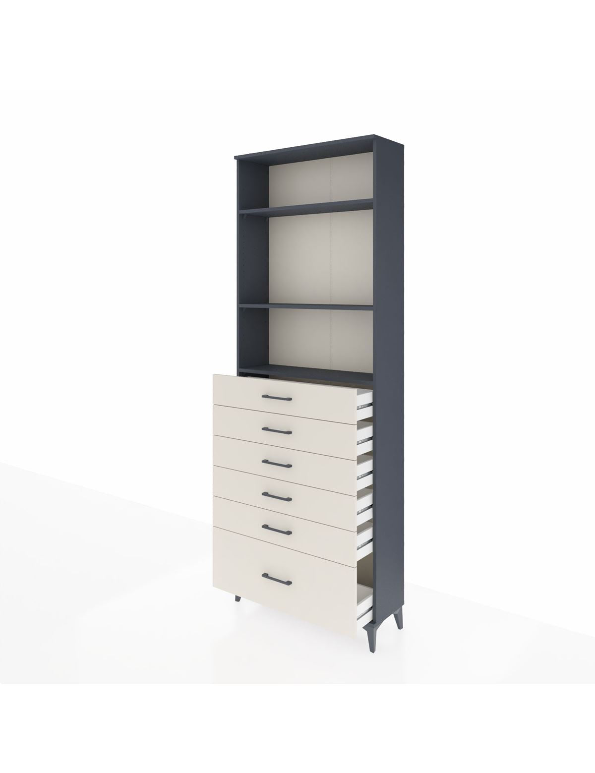 Arges Dolap 3 Raflı 6 Çekmeceli 88x30x243 - S33M032V4A