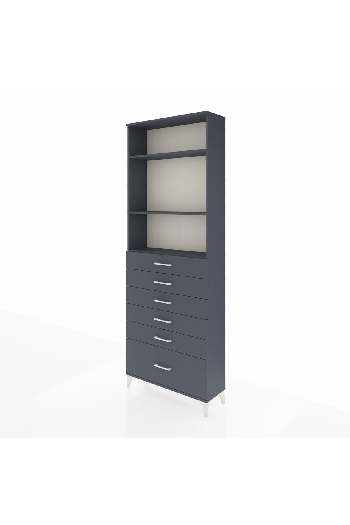 Arges Dolap 3 Raflı 6 Çekmeceli 88x30x243 - S33M032V5A
