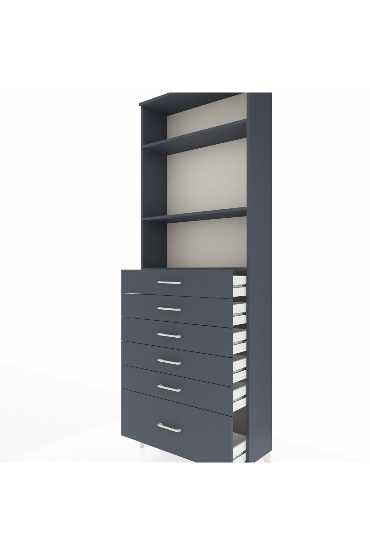 Arges Dolap 3 Raflı 6 Çekmeceli 88x30x243 - S33M032V5A