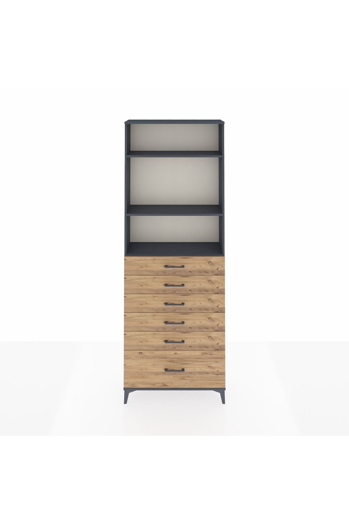 Arges Dolap 3 Raflı 6 Çekmeceli 88x30x243 - S33M032V6A