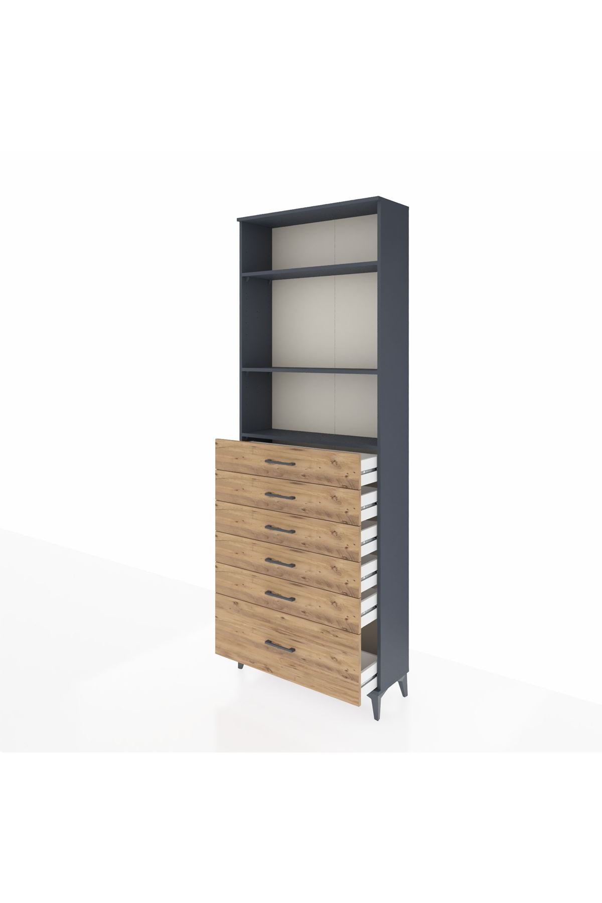 Arges Dolap 3 Raflı 6 Çekmeceli 88x30x243 - S33M032V6A