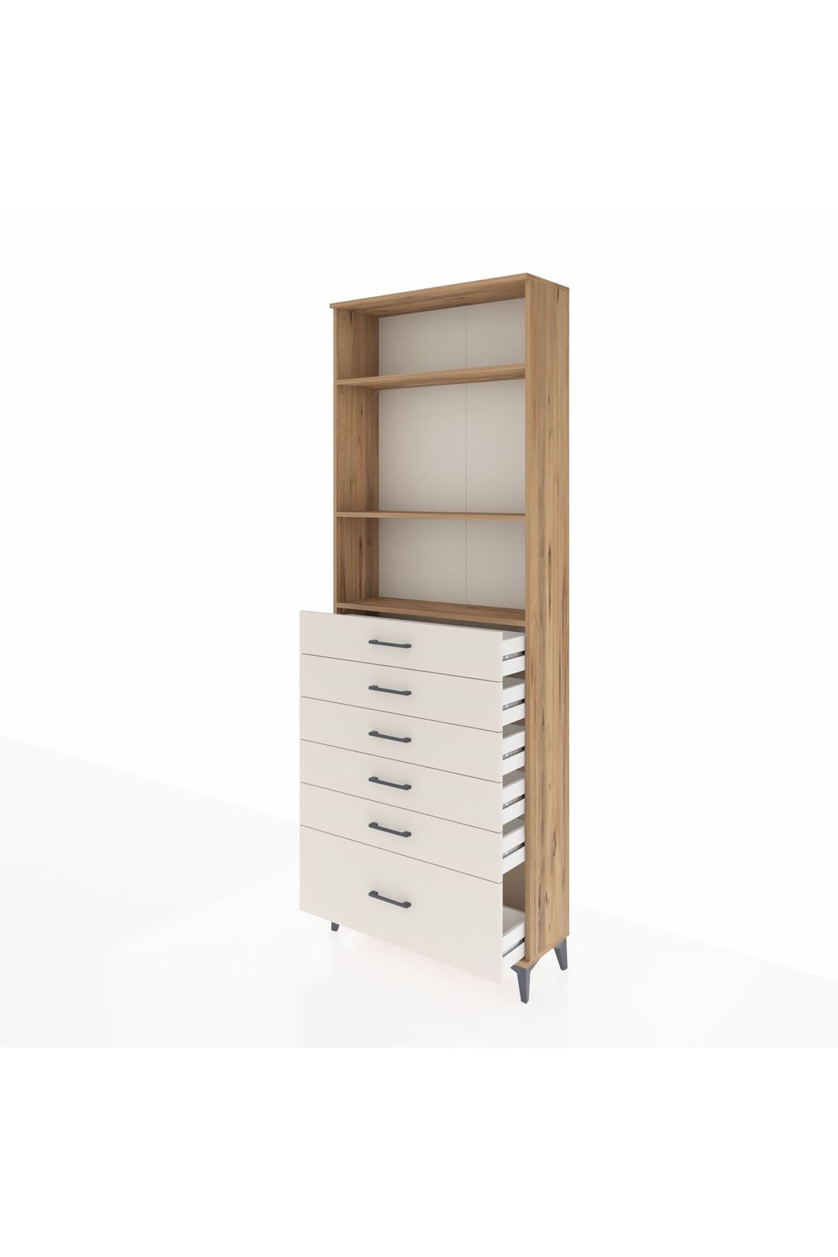 Arges Dolap 3 Raflı 6 Çekmeceli 88x30x243 - S33M032V7A