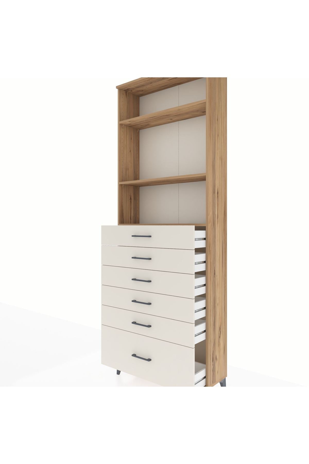 Arges Dolap 3 Raflı 6 Çekmeceli 88x30x243 - S33M032V7A