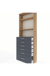 Arges Dolap 3 Raflı 6 Çekmeceli 88x30x243 - S33M032V8A