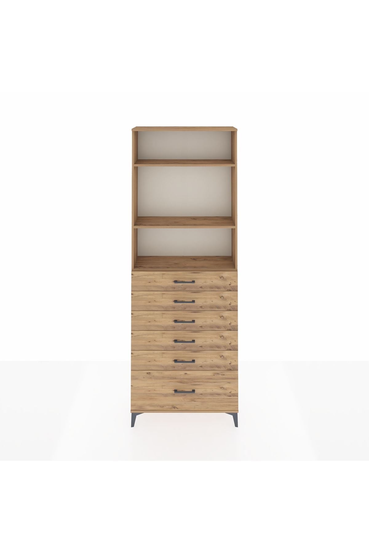 Arges Dolap 3 Raflı 6 Çekmeceli 88x30x243 - S33M032V9A