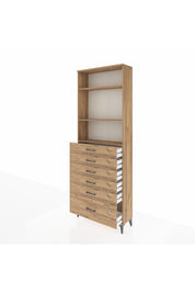 Arges Dolap 3 Raflı 6 Çekmeceli 88x30x243 - S33M032V9A