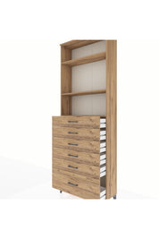 Arges Dolap 3 Raflı 6 Çekmeceli 88x30x243 - S33M032V9A