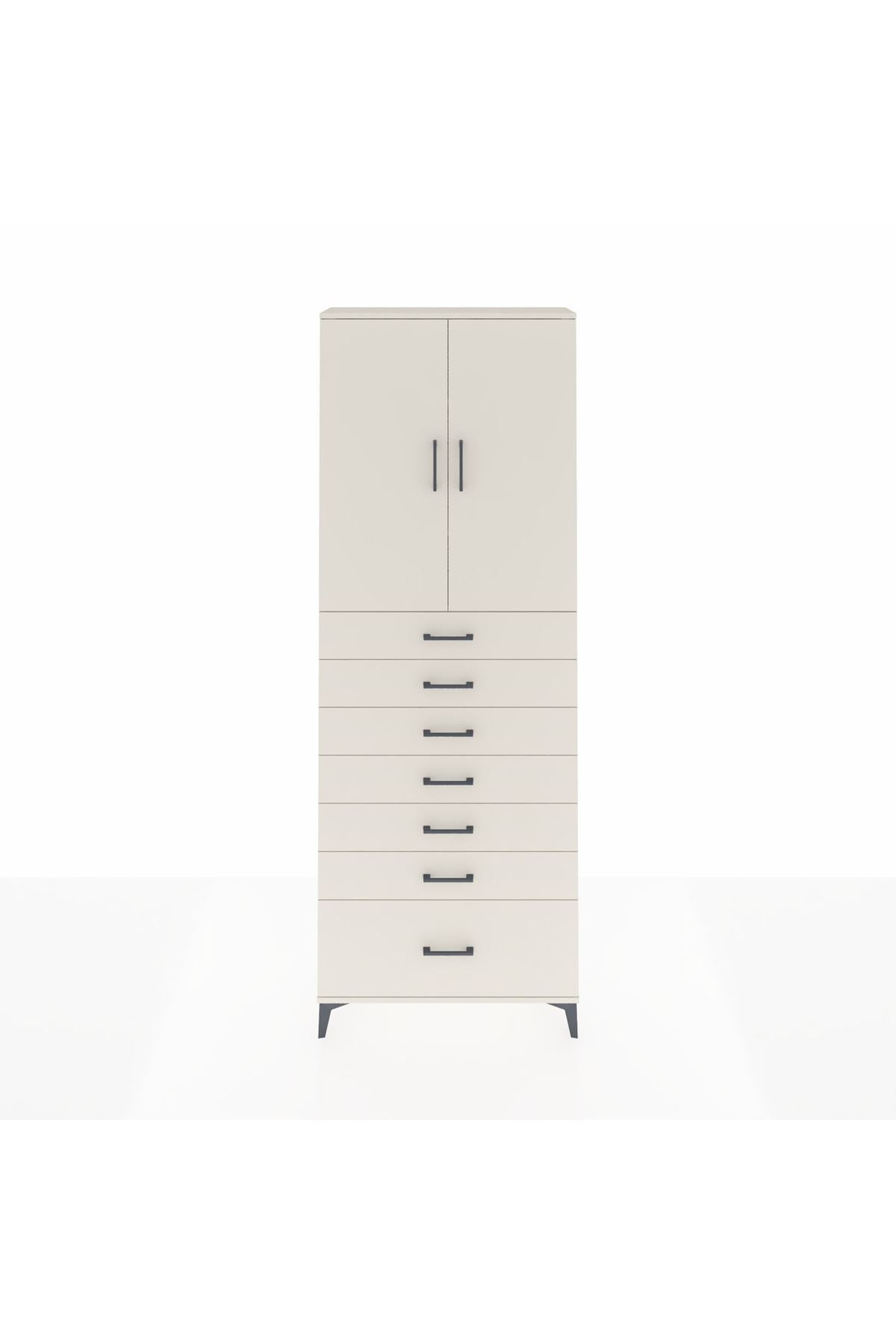 Arges Dolap 3 Raflı 7 Çekmeceli 2 Kapaklı 88x30x243 - S33M033V1A