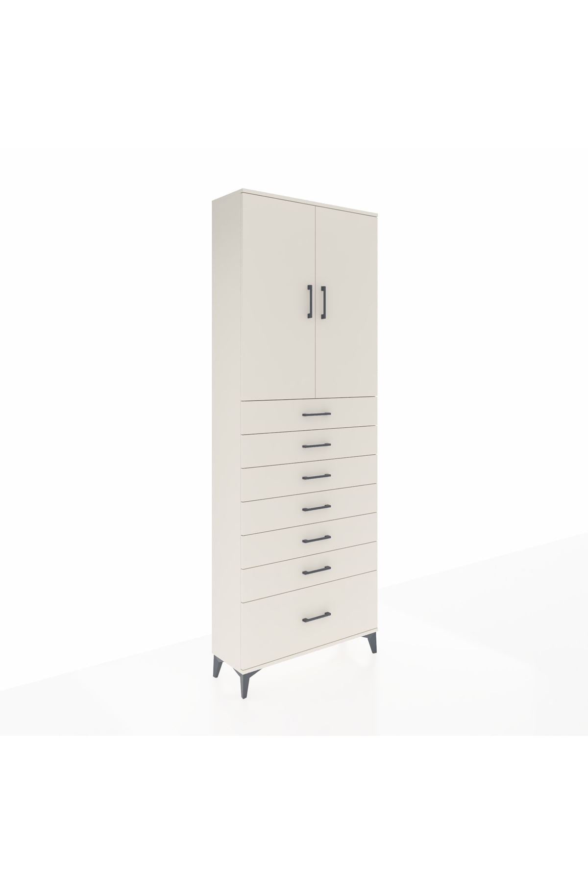 Arges Dolap 3 Raflı 7 Çekmeceli 2 Kapaklı 88x30x243 - S33M033V1A