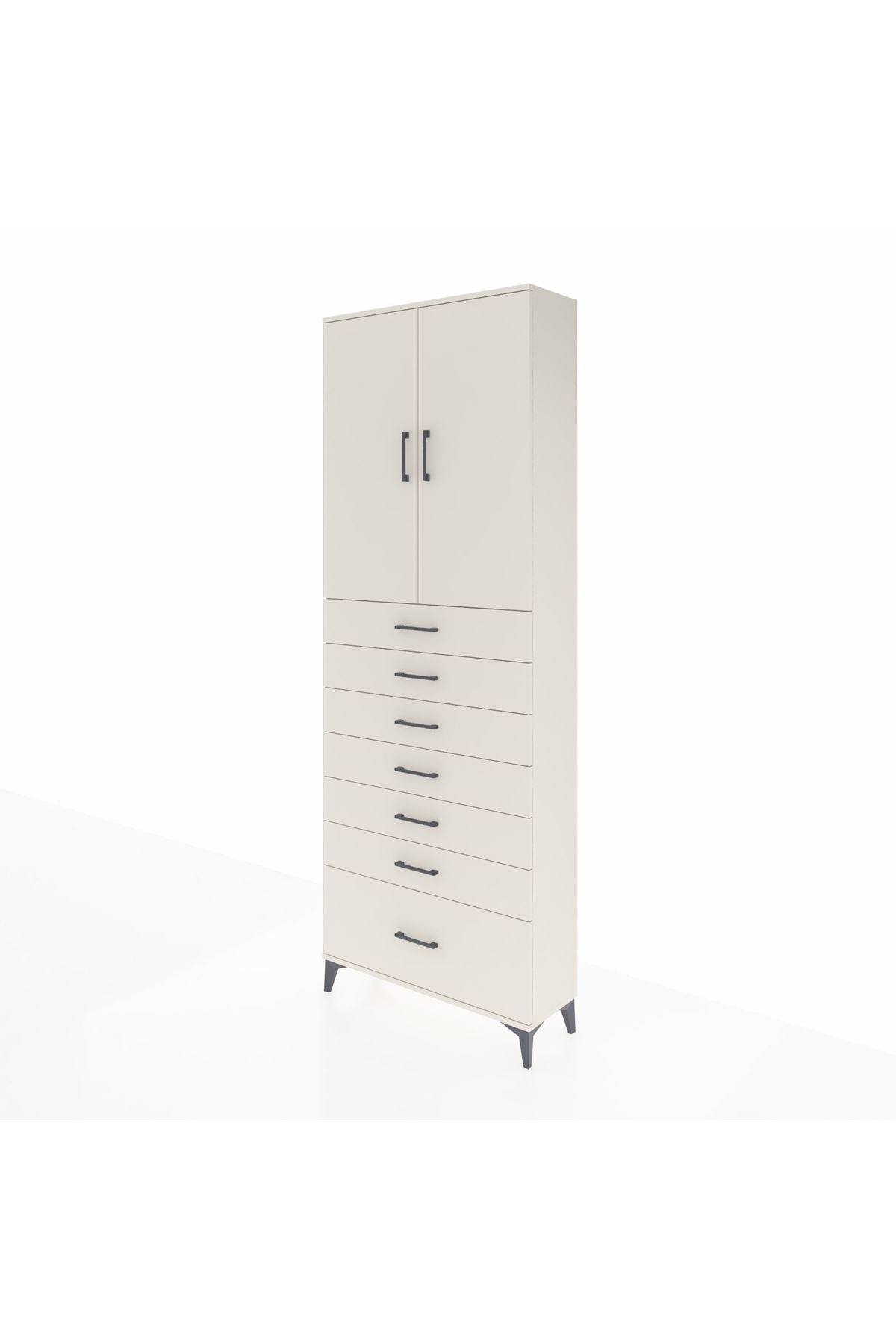 Arges Dolap 3 Raflı 7 Çekmeceli 2 Kapaklı 88x30x243 - S33M033V1A